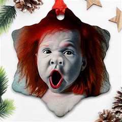 Son Of Clown Boy Illustration Portrait Ornament (snowflake) by dflcprintsclothing