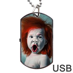 Son Of Clown Boy Illustration Portrait Dog Tag Usb Flash (two Sides) by dflcprintsclothing