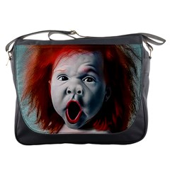 Son Of Clown Boy Illustration Portrait Messenger Bag by dflcprintsclothing