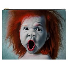 Son Of Clown Boy Illustration Portrait Cosmetic Bag (xxxl) by dflcprintsclothing