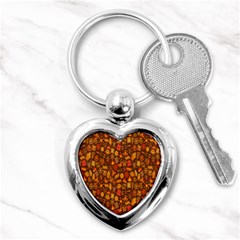 Pattern-orange,seamles,chrismast Key Chain (heart) by nateshop