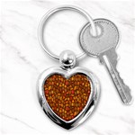 Pattern-orange,seamles,chrismast Key Chain (Heart) Front