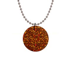 Pattern-orange,seamles,chrismast 1  Button Necklace by nateshop