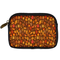 Pattern-orange,seamles,chrismast Digital Camera Leather Case by nateshop