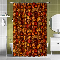 Pattern-orange,seamles,chrismast Shower Curtain 48  X 72  (small)  by nateshop