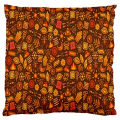 Pattern-orange,seamles,chrismast Large Cushion Case (one Side) by nateshop