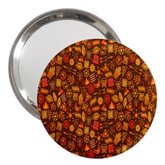 Pattern-orange,seamles,chrismast 3  Handbag Mirrors by nateshop