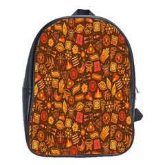 Pattern-orange,seamles,chrismast School Bag (xl) by nateshop