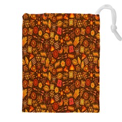 Pattern-orange,seamles,chrismast Drawstring Pouch (5xl) by nateshop