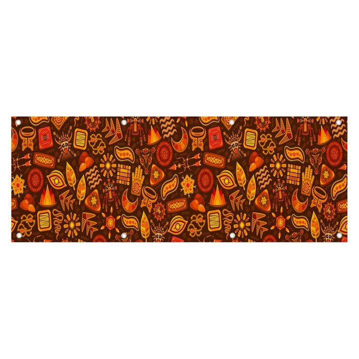 Pattern-orange,seamles,chrismast Banner and Sign 8  x 3 