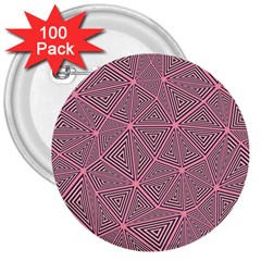 Triangle-line Pink 3  Buttons (100 Pack)  by nateshop