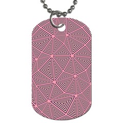 Triangle-line Pink Dog Tag (one Side) by nateshop