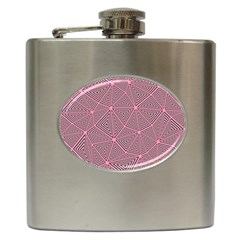 Triangle-line Pink Hip Flask (6 Oz) by nateshop