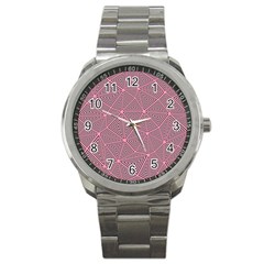 Triangle-line Pink Sport Metal Watch by nateshop