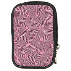 Triangle-line Pink Compact Camera Leather Case by nateshop