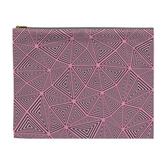 Triangle-line Pink Cosmetic Bag (xl) by nateshop