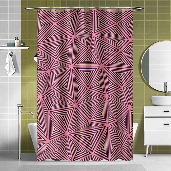 Triangle-line Pink Shower Curtain 48  x 72  (Small) 