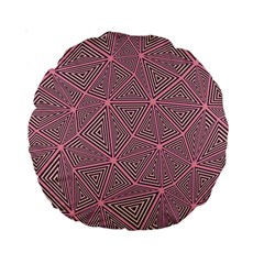 Triangle-line Pink Standard 15  Premium Round Cushions