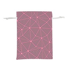 Triangle-line Pink Lightweight Drawstring Pouch (l) by nateshop