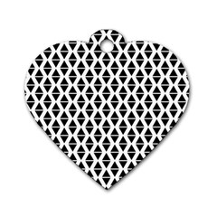 Triangle-black White Dog Tag Heart (one Side) by nateshop