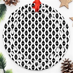 Triangle-black White Ornament (round Filigree) by nateshop