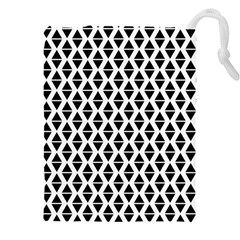 Triangle-black White Drawstring Pouch (4xl) by nateshop