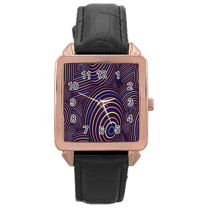 Spheres Rose Gold Leather Watch 