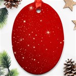 Stars-red Chrismast Ornament (Oval) Front