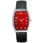 Stars-red Chrismast Barrel Style Metal Watch Front