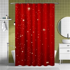 Stars-red Chrismast Shower Curtain 48  X 72  (small)  by nateshop