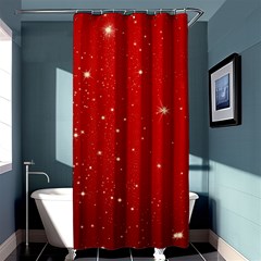 Stars-red Chrismast Shower Curtain 36  X 72  (stall)  by nateshop