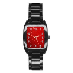 Stars-red Chrismast Stainless Steel Barrel Watch by nateshop