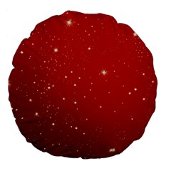 Stars-red Chrismast Large 18  Premium Flano Round Cushions by nateshop