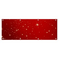 Stars-red Chrismast Banner And Sign 8  X 3 