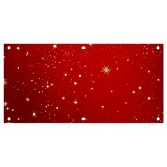 Stars-red Chrismast Banner And Sign 4  X 2 