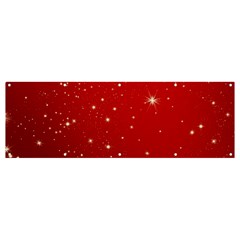 Stars-red Chrismast Banner And Sign 12  X 4 