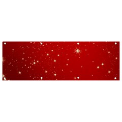 Stars-red Chrismast Banner And Sign 9  X 3 