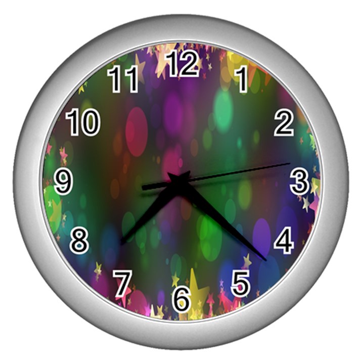 Stars Wall Clock (Silver)