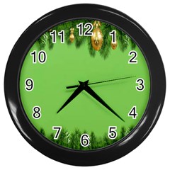 New-year-green Wall Clock (black) by nateshop