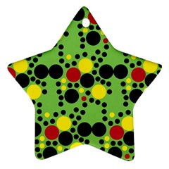 Pattern-polka Green Yelow Black Ornament (star) by nateshop