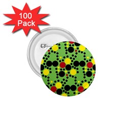 Pattern-polka Green Yelow Black 1 75  Buttons (100 Pack)  by nateshop