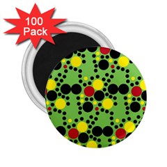 Pattern-polka Green Yelow Black 2 25  Magnets (100 Pack)  by nateshop