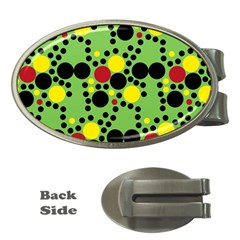 Pattern-polka Green Yelow Black Money Clips (oval)  by nateshop