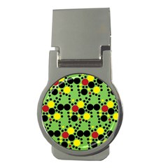 Pattern-polka Green Yelow Black Money Clips (round)  by nateshop