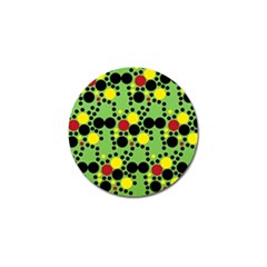 Pattern-polka Green Yelow Black Golf Ball Marker (10 Pack) by nateshop