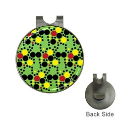 Pattern-polka Green Yelow Black Hat Clips With Golf Markers by nateshop