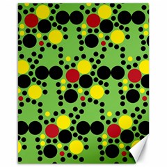 Pattern-polka Green Yelow Black Canvas 16  X 20  by nateshop