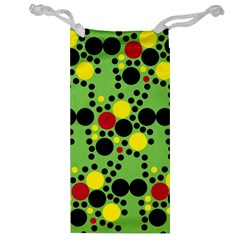 Pattern-polka Green Yelow Black Jewelry Bag by nateshop