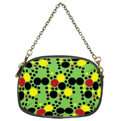 Pattern-polka Green Yelow Black Chain Purse (two Sides) by nateshop