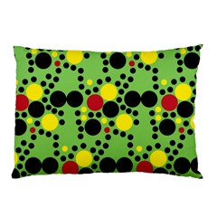 Pattern-polka Green Yelow Black Pillow Case by nateshop